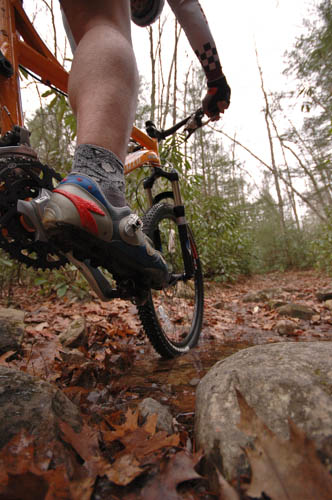 mountain biker on trail mountain biker